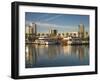 California, Long Beach, Shoreline Village, Marina and City View, USA-Walter Bibikow-Framed Photographic Print