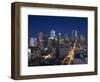 California, Los Angeles, Aerial View of Downtown from West 11th Street, Dusk, USA-Walter Bibikow-Framed Photographic Print