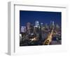 California, Los Angeles, Aerial View of Downtown from West 11th Street, Dusk, USA-Walter Bibikow-Framed Photographic Print