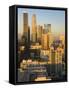 California, Los Angeles, Aerial View of Downtown from West 11th Street, Sunset, USA-Walter Bibikow-Framed Stretched Canvas