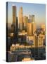 California, Los Angeles, Aerial View of Downtown from West 11th Street, Sunset, USA-Walter Bibikow-Stretched Canvas