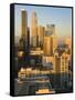 California, Los Angeles, Aerial View of Downtown from West 11th Street, Sunset, USA-Walter Bibikow-Framed Stretched Canvas