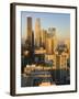 California, Los Angeles, Aerial View of Downtown from West 11th Street, Sunset, USA-Walter Bibikow-Framed Photographic Print