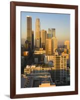 California, Los Angeles, Aerial View of Downtown from West 11th Street, Sunset, USA-Walter Bibikow-Framed Photographic Print