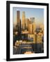 California, Los Angeles, Aerial View of Downtown from West 11th Street, Sunset, USA-Walter Bibikow-Framed Photographic Print