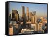 California, Los Angeles, Aerial View of Downtown from West 11th Street, Sunset, USA-Walter Bibikow-Framed Stretched Canvas