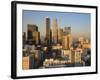 California, Los Angeles, Aerial View of Downtown from West 11th Street, Sunset, USA-Walter Bibikow-Framed Photographic Print