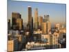 California, Los Angeles, Aerial View of Downtown from West 11th Street, Sunset, USA-Walter Bibikow-Mounted Photographic Print
