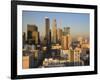 California, Los Angeles, Aerial View of Downtown from West 11th Street, Sunset, USA-Walter Bibikow-Framed Photographic Print