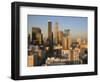 California, Los Angeles, Aerial View of Downtown from West 11th Street, Sunset, USA-Walter Bibikow-Framed Photographic Print