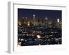 California, Los Angeles, City Lights and Downtown District Skyscrapers, USA-Christian Kober-Framed Photographic Print