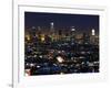 California, Los Angeles, City Lights and Downtown District Skyscrapers, USA-Christian Kober-Framed Photographic Print