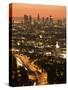 California, Los Angeles, Downtown and Hollywood Freeway 101 from Hollywood Bowl Overlook, USA-Walter Bibikow-Stretched Canvas