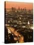 California, Los Angeles, Downtown and Hollywood Freeway 101 from Hollywood Bowl Overlook, USA-Walter Bibikow-Stretched Canvas