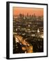 California, Los Angeles, Downtown and Hollywood Freeway 101 from Hollywood Bowl Overlook, USA-Walter Bibikow-Framed Photographic Print