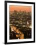 California, Los Angeles, Downtown and Hollywood Freeway 101 from Hollywood Bowl Overlook, USA-Walter Bibikow-Framed Photographic Print