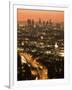 California, Los Angeles, Downtown and Hollywood Freeway 101 from Hollywood Bowl Overlook, USA-Walter Bibikow-Framed Photographic Print