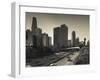 California, Los Angeles, Downtown and Rt, 110 Harbor Freeway, USA-Walter Bibikow-Framed Photographic Print