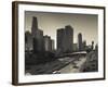 California, Los Angeles, Downtown and Rt, 110 Harbor Freeway, USA-Walter Bibikow-Framed Photographic Print