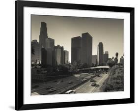 California, Los Angeles, Downtown and Rt, 110 Harbor Freeway, USA-Walter Bibikow-Framed Photographic Print