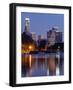 California, Los Angeles, Downtown District Skyscrapers Behind Echo Park Lake, USA-Christian Kober-Framed Photographic Print