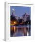 California, Los Angeles, Downtown District Skyscrapers Behind Echo Park Lake, USA-Christian Kober-Framed Photographic Print