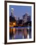 California, Los Angeles, Downtown District Skyscrapers Behind Echo Park Lake, USA-Christian Kober-Framed Photographic Print