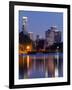 California, Los Angeles, Downtown District Skyscrapers Behind Echo Park Lake, USA-Christian Kober-Framed Photographic Print