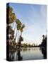 California, Los Angeles, Downtown District Skyscrapers Behind Echo Park Lake, USA-Christian Kober-Stretched Canvas