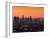 California, Los Angeles, Downtown from Hollywood Bowl Overlook, Dawn, USA-Walter Bibikow-Framed Photographic Print