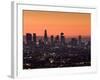 California, Los Angeles, Downtown from Hollywood Bowl Overlook, Dawn, USA-Walter Bibikow-Framed Photographic Print