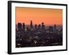 California, Los Angeles, Downtown from Hollywood Bowl Overlook, Dawn, USA-Walter Bibikow-Framed Photographic Print