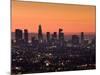 California, Los Angeles, Downtown from Hollywood Bowl Overlook, Dawn, USA-Walter Bibikow-Mounted Photographic Print