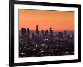 California, Los Angeles, Downtown from Hollywood Bowl Overlook, Dawn, USA-Walter Bibikow-Framed Photographic Print