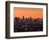 California, Los Angeles, Downtown from Hollywood Bowl Overlook, Dawn, USA-Walter Bibikow-Framed Photographic Print