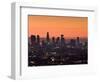 California, Los Angeles, Downtown from Hollywood Bowl Overlook, Dawn, USA-Walter Bibikow-Framed Photographic Print