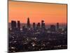 California, Los Angeles, Downtown from Hollywood Bowl Overlook, Dawn, USA-Walter Bibikow-Mounted Photographic Print