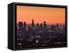 California, Los Angeles, Downtown from Hollywood Bowl Overlook, Dawn, USA-Walter Bibikow-Framed Stretched Canvas