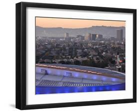 California, Los Angeles, Downtown, Roof of Staple Center and Hollywood, USA-Walter Bibikow-Framed Photographic Print