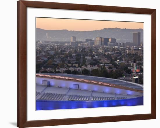 California, Los Angeles, Downtown, Roof of Staple Center and Hollywood, USA-Walter Bibikow-Framed Photographic Print