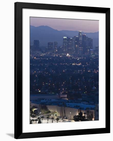 California, Los Angeles, Downtown View from Baldwin Hills, Dawn, USA-Walter Bibikow-Framed Photographic Print