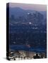 California, Los Angeles, Downtown View from Baldwin Hills, Dawn, USA-Walter Bibikow-Stretched Canvas