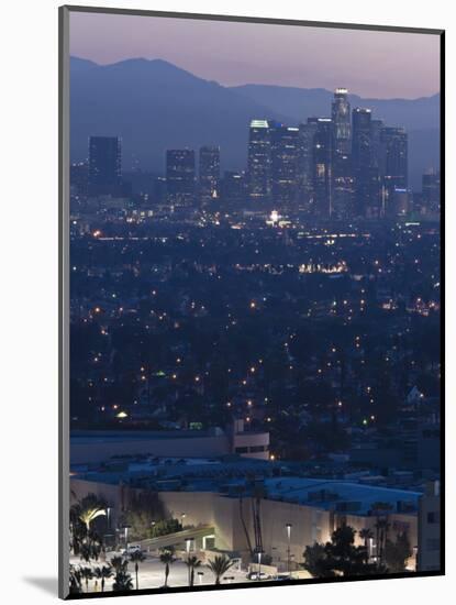 California, Los Angeles, Downtown View from Baldwin Hills, Dawn, USA-Walter Bibikow-Mounted Photographic Print