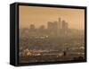 California, Los Angeles, Downtown View from Baldwin Hills, Sunrise, USA-Walter Bibikow-Framed Stretched Canvas
