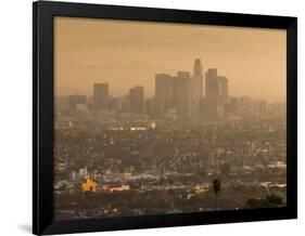 California, Los Angeles, Downtown View from Baldwin Hills, Sunrise, USA-Walter Bibikow-Framed Photographic Print