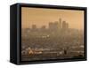 California, Los Angeles, Downtown View from Baldwin Hills, Sunrise, USA-Walter Bibikow-Framed Stretched Canvas