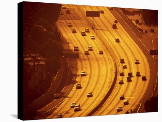 California, Los Angeles, Route 101 and Downtown, USA-Alan Copson-Stretched Canvas