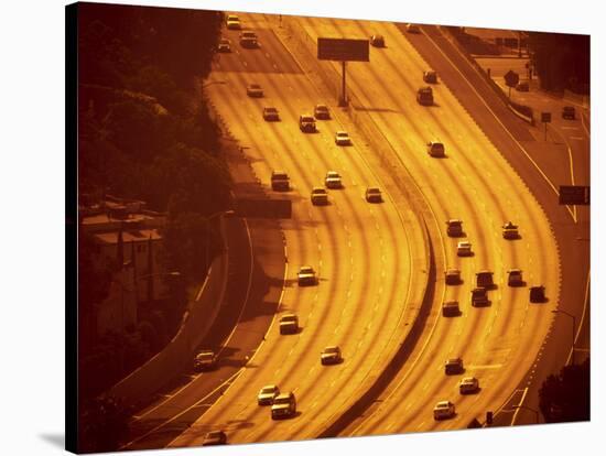 California, Los Angeles, Route 101 and Downtown, USA-Alan Copson-Stretched Canvas