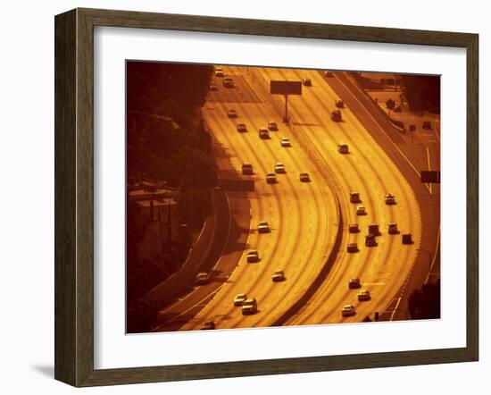 California, Los Angeles, Route 101 and Downtown, USA-Alan Copson-Framed Photographic Print