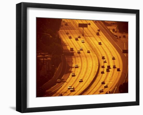 California, Los Angeles, Route 101 and Downtown, USA-Alan Copson-Framed Photographic Print